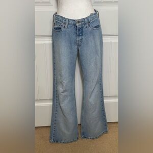 Womens Flare Wide Leg Light Wash Denim Pants Size 9